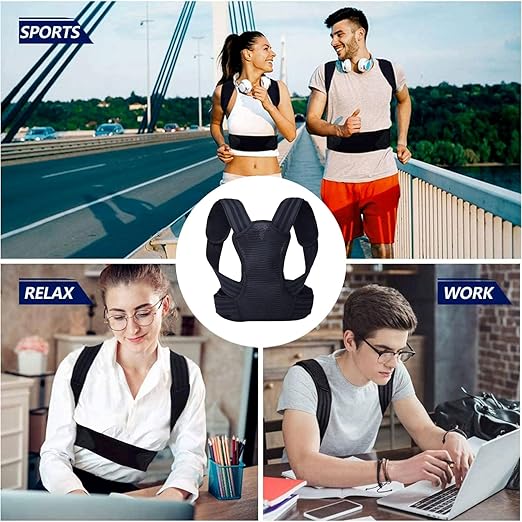 Posture Corrector for Kids Adjustable Back Straighter with Shoulder Pads Upper Back Posture Brace for Teenagers to Provide Spinal Support Improve Posture and Prevent Slouching(Medium, waist size 23.6-31.5in)