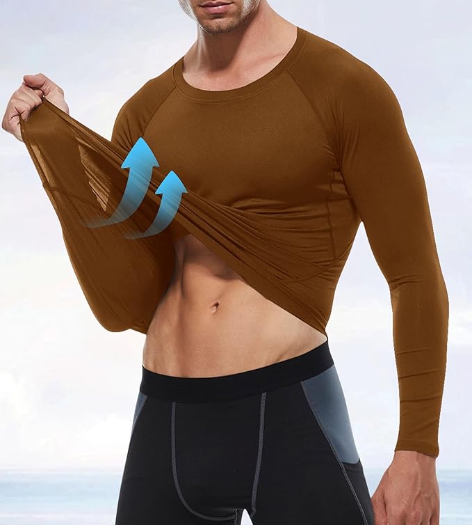 SPVISE 1 or 3 Pack Men's Compression Shirts Long Sleeve Workout Gym T-Shirt Running Top Cool Dry Sports Baselayer Undershirts