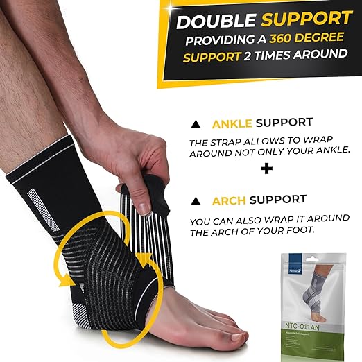 NeoTech Care Adjustable Ankle Support Brace (Black, Size XL, 1 Unit)