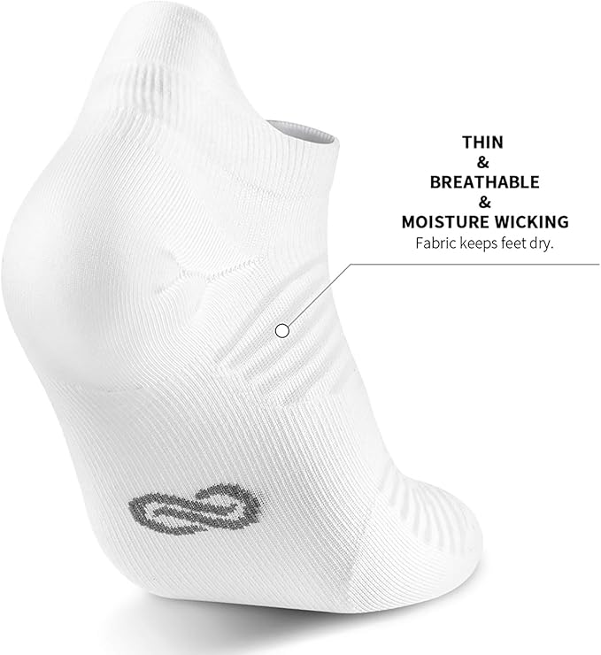 Compression Running Ankle Socks (6 Pairs) for Men & Women, Running Socks With Arch Support