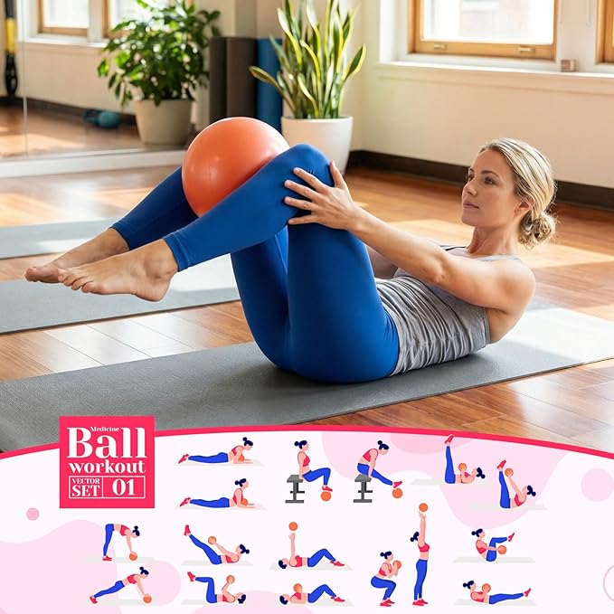 Sotiff 20 Pcs Small Exercise Pilates Ball Bulk 9 Inch Mini Yoga Ball Anti Burst and Slip for Stability Fitness Physical Therapy Stretching & Core Workout at Home Gym Class