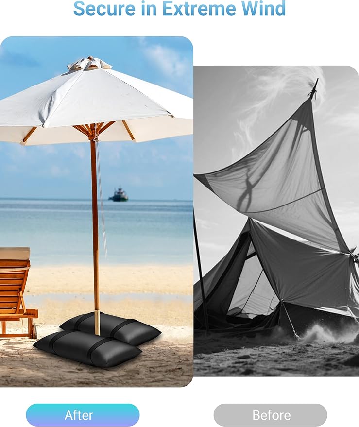 3 Packs Umbrella Base Weights Sandbags, Outdoor Sand Bags for Weight, Weatherproof Heavy Duty Weight Sandbag for Garden Furniture Umbrella Stand Cantilevers Poolside Accessories
