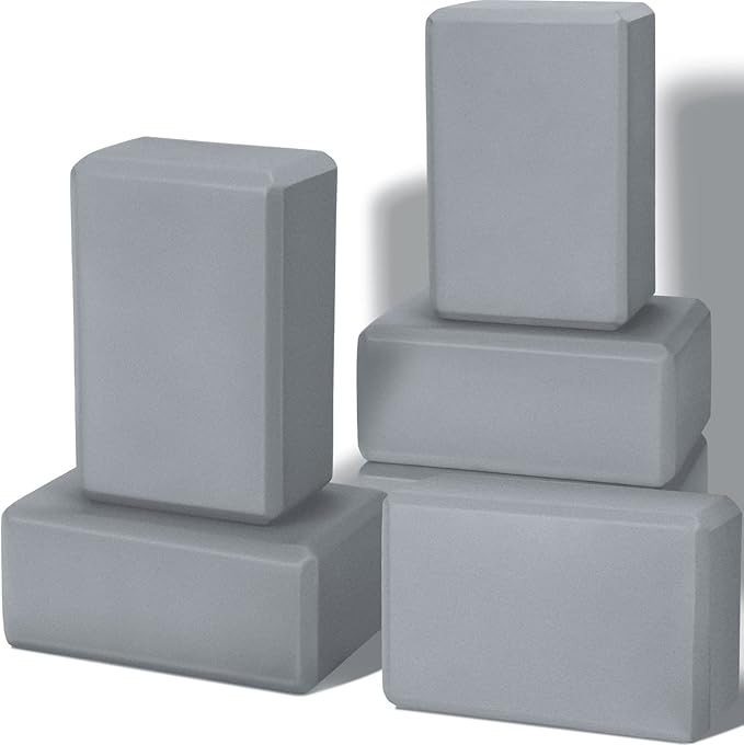 Wettarn 6 Pack Yoga Blocks 9 x 6 x 4 Inch EVA Foam Lightweight Non Slip Yoga Props for Pilates Stretching Meditation