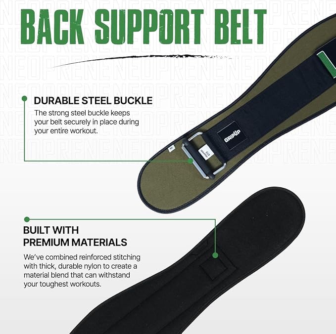 Self Locking Gym Weight Lifting Belt, 6.5” Double Locking Belt Padded Back Support, Olympic Lifting Athletes Fitness Bodybuilding Powerlifting Deadlift Squat Training for Men & Women