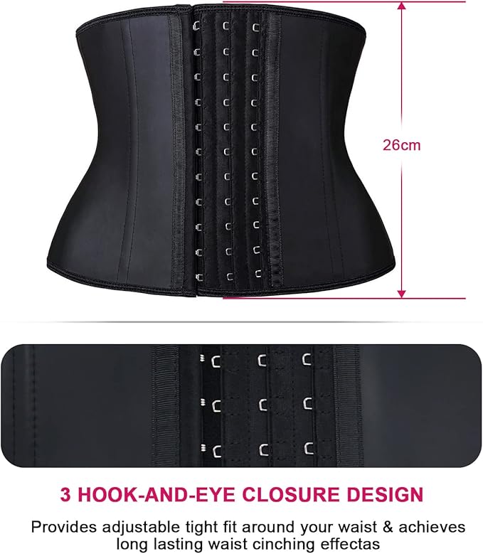 YIANNA Women's Underbust Latex Sport Girdle Waist Trainer Corsets Hourglass Body Shaper