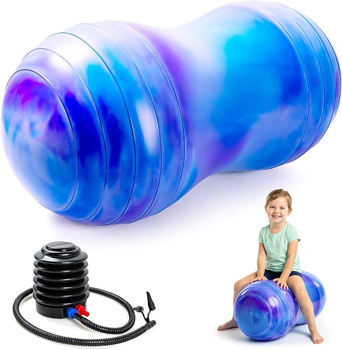 18’’/20’’ Peanut Ball for Kids & Adults, Anti-Burst Exercise Ball for Autism Sensory Training, Pregnancy & Physical Therapy, Yoga Balance Ball Chair for Fitness.