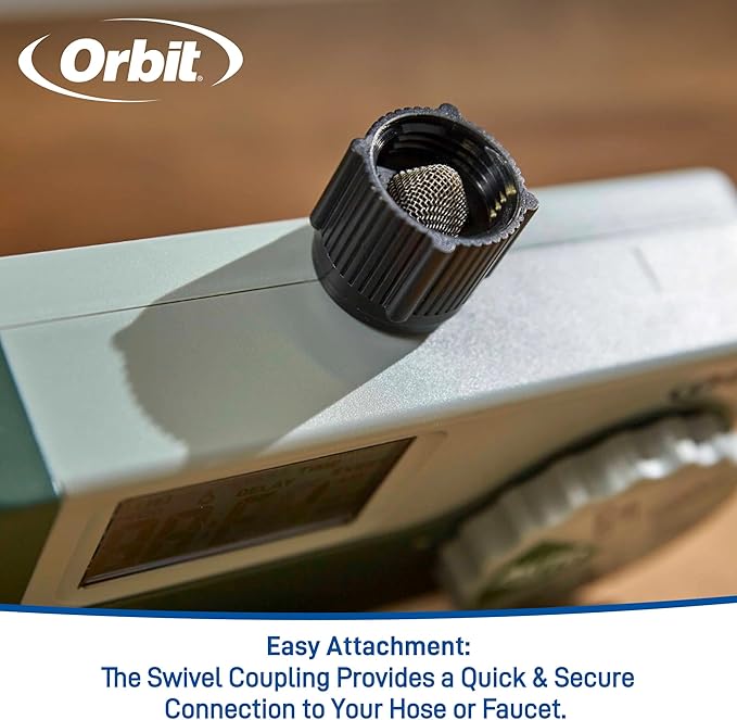 Orbit Programmable Digital Hose Watering Timer - 3 Outlet - Battery Powered - with LCD Screen - Built-in Rain Delay - Water-Resistant - 56082