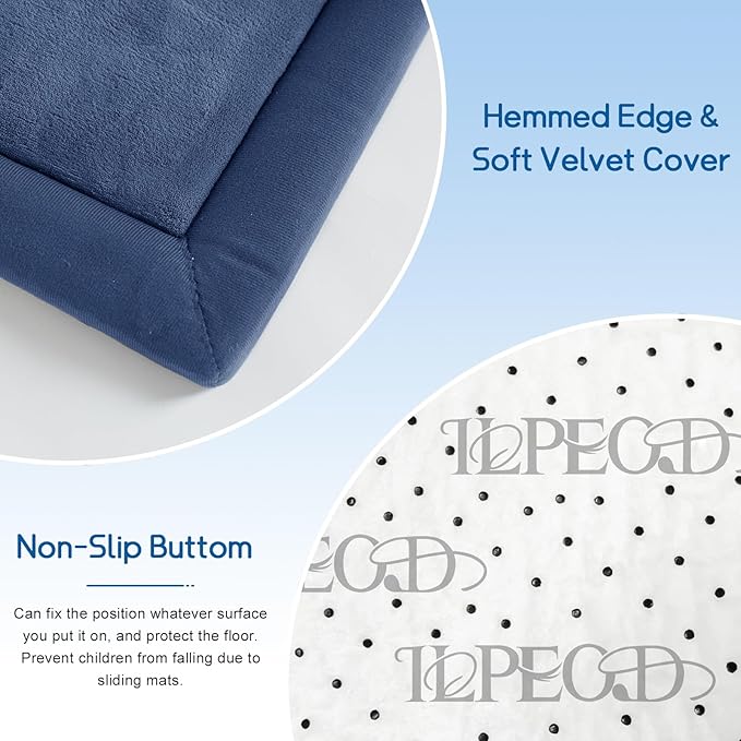 Baby Play Mat for Floor Nursery Rug Muscle Mat Area Rug Playroom Rug 71"x79" Playpen Mat Memory Foam 1.3" Thick Crawling Mat for Babies,Toddlers, Infants, Kids,Sapphire Blue
