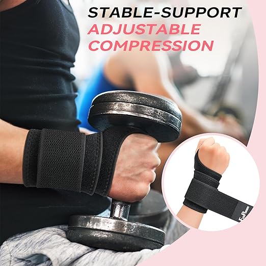 Wrist Brace for Carpal Tunnel 2 Pack Right Left Hand, Wrist Support Wraps for Women Men, Adjustable Wrist Brace for Day Night Support, Tendonitis, Arthritis, Weightlifting, Sports, Grey&Black