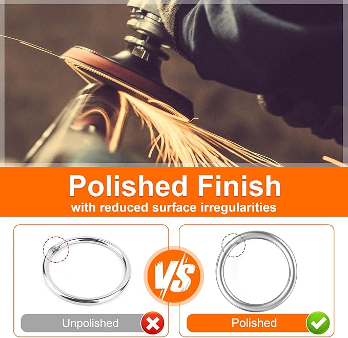 2 3/16 inch Metal O Rings, Stainless Steel Round Ring Buckles, Solid Welded Metal Ring for Dog Collars, Macrame, Hanging Strap Slings
