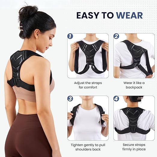 Posture Corrector for Men & Women,back posture corrector for men,posture brace,back straightener posture corrector,Adjustable Upper Back Shoulder Brace, Back Straightener for Neck, Spine Alignment, Improve Posture, Comfortable & Breathable, L/XL