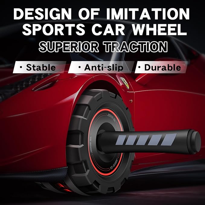 Ab Roller Wheel,Stable Wide Wheel For Beginner,Men,Women,Abs & Core Workout Equipment For Home Gym With Knee Pad,Abdominal Wheel For Full-Body Strength Training