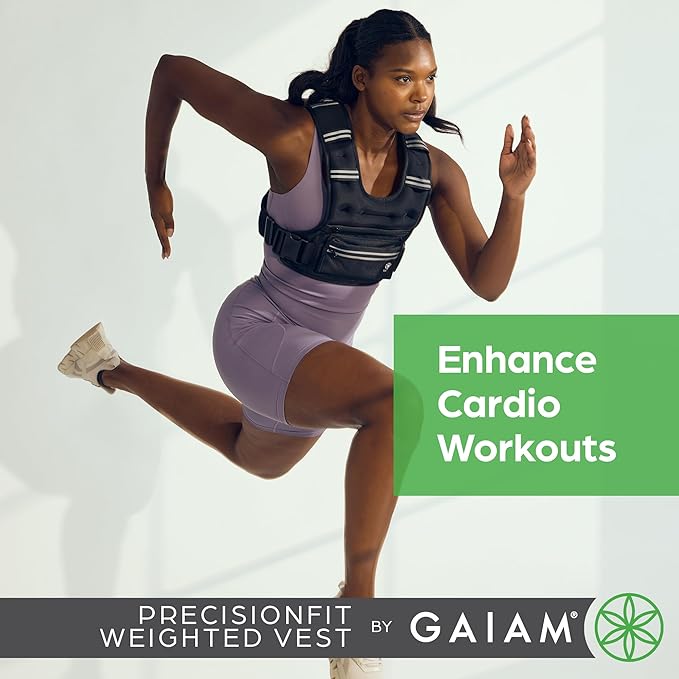 Gaiam PrecisionFit Weighted Vest for Women and Men, Adjustable Weighted Workout Vest for Walking, Running, Strength Training