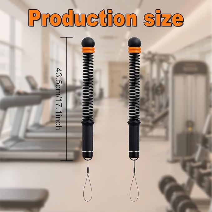 2PCS Weighted Ropeless Battle Ropes for Home Gym, Portable Weighted Workout Ropes for HIIT Arm Exerciser for Men & Women (Black+Orange)