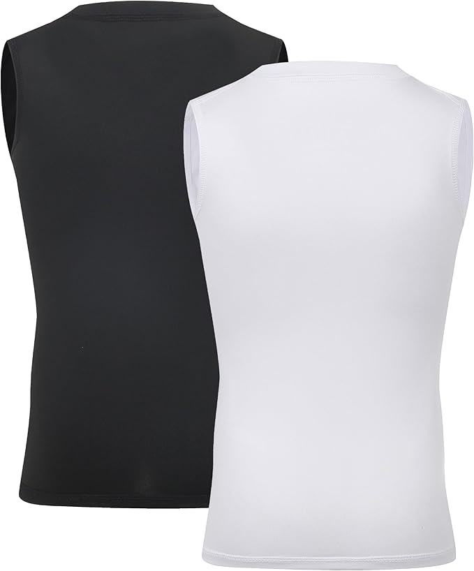 Youth Boy Girls Sleeveless Compression Shirt Kid Athletic Tank Top Quick Dry Basketball Football Undershirt