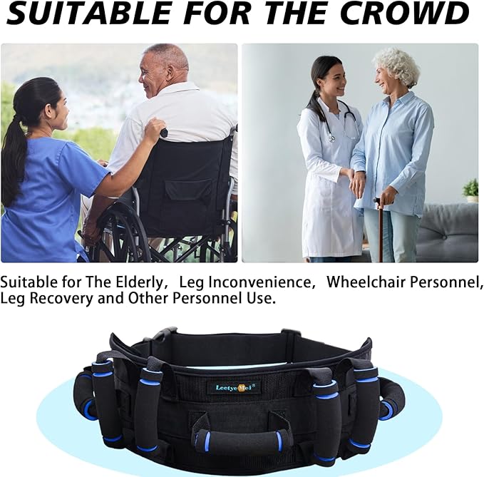Gait Belts for Seniors, Gait Belt with Handles, Gate Belts Medical for Elderly, Transfer Belt for Elderly and Disabled, Lift Belt for Elderly, Safety Medical Walking Belt for Physical Therapy Handicap