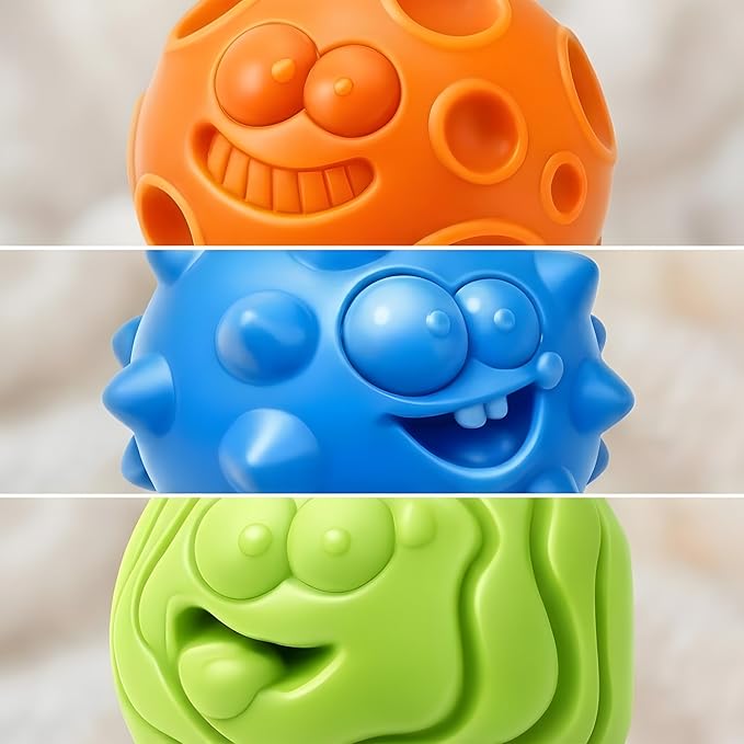 Baby Sensory Balls for 6-12 Months, 6PCS Textured Infant Toys, Soft Montessori Grasp Ball Set for Baby Development, Fine Motor Skills, Colorful Early Learning Gift