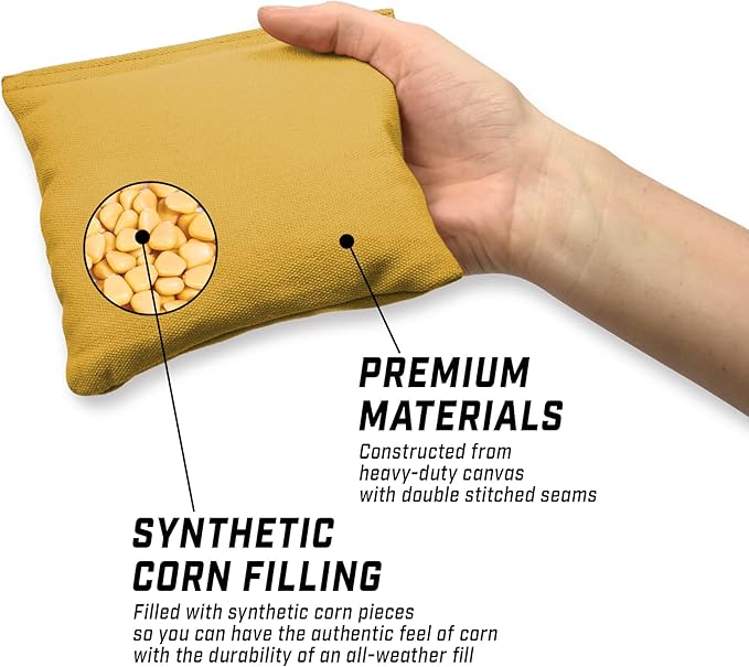 GoSports Cornhole Bean Bags Set of 4-16 Colors Available - Regulation All Weather, Mix and Match
