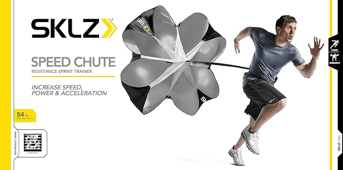 SKLZ Speed Chute Resistance Parachute for Speed and Acceleration Training Grey/Black, 54-Inch