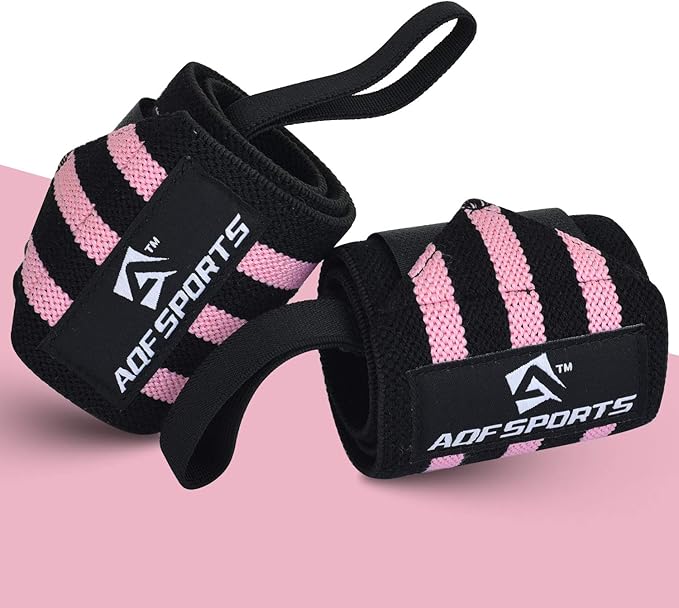 AQF Wrist Wraps for Weightlifting - USPA & IPL Approved 18" Gym Wrist Support with Thumb Loop - Heavy Duty Lifting Wrist Straps for Fitness, Workout, Powerlifting, & Bodybuilding (Pair)