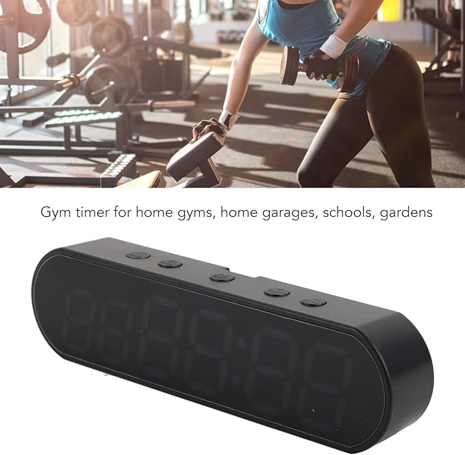 Gym Timer, ABS Rechargeable Interval Timer, Countdown Stopwatch Alarm Clock, 30 Hours Last Output for Home Gyms, Garages, Schools