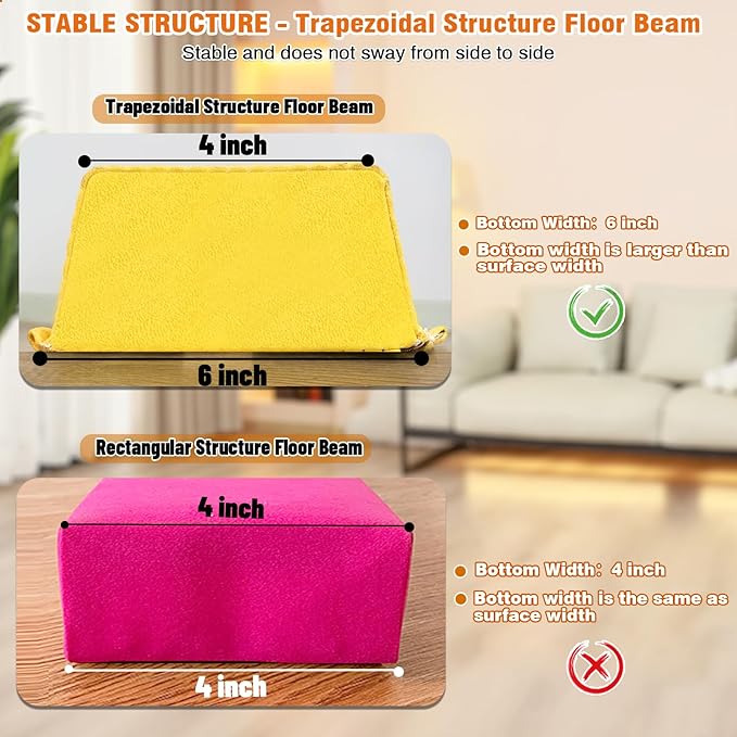 MARFULA 6 FT / 8 FT / 9 FT Folding Gymnastics Beam Foam Balance Floor Beam - Extra Firm - Suede Cover - Anti Slip Bottom with Carry Bag for Kids/Adults Home Use