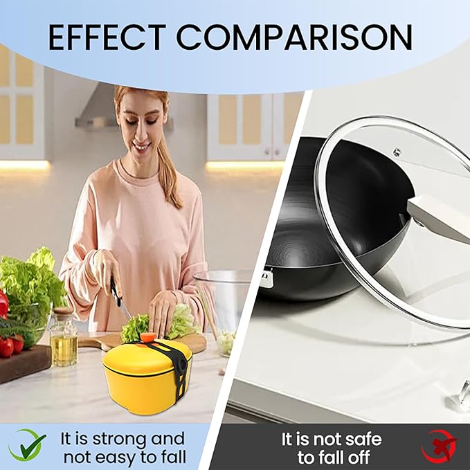 21.3 Inch Reusable Silicone Tie - Self-Locking Elastic Strap for Bento Box/Slow Cooker Lid/Pot, Multi-Use Organizer for Cords/Curtain/Yoga Mat/Camping Gear, BPA-Free & Dishwasher Safe (Blue 3PCS)
