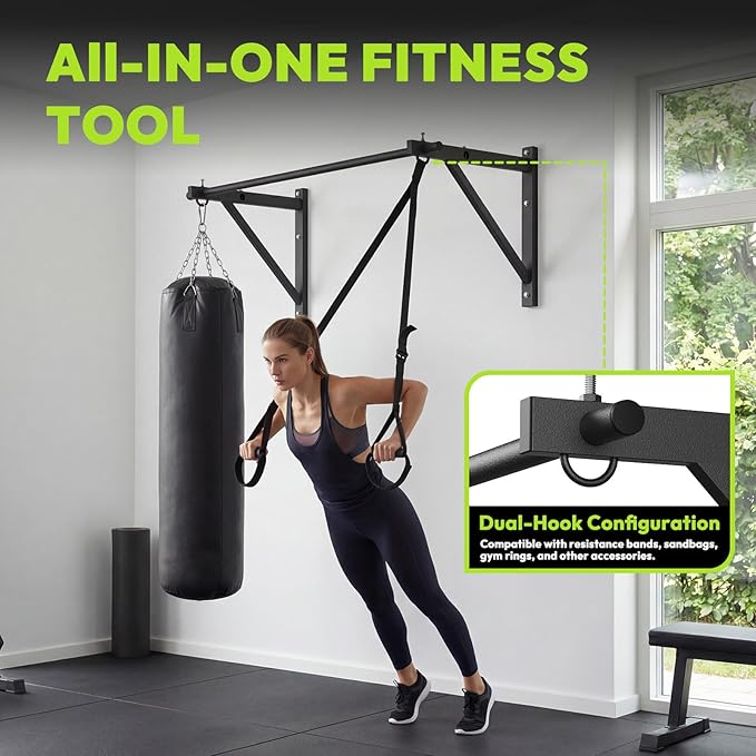 Pull Up Bar for Doorway and Wall Mount - Chin Up Bars for Home Gym, 36‘’/52‘’ in Upper Body Workout Equipment with 500 lbs Capacity, Portable Thickened Steel Construction, Joist Mounted