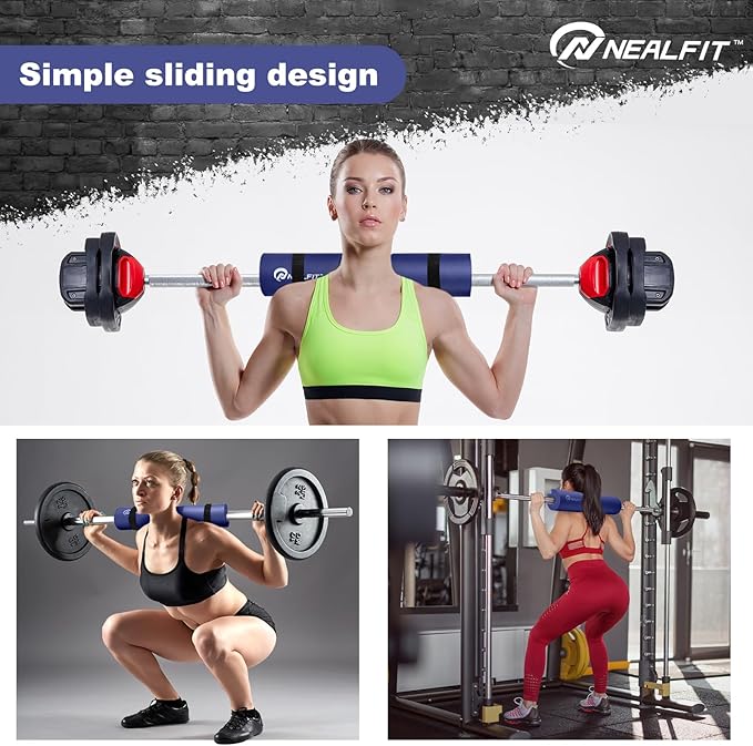 Barbell Pad Squat Pad for Squats—Squat Bar Pad—Great for Weightlifting,Lunges and Hip Thrusts—Foam Sponge Pad—Fit Standard and Olympic Bars Perfectly