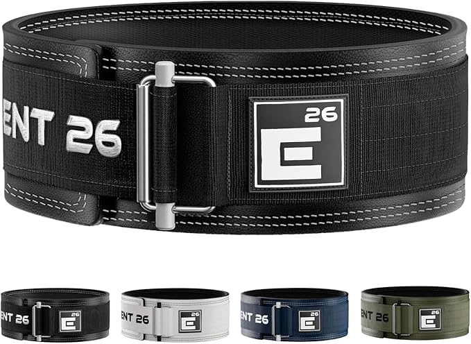 Element 26 Hybrid Leather Weight Lifting Belt for Men & Women - Self locking Adjustable Leather Belt for Powerlifting, Olympic lifting & Functional Fitness - Weight Belt, Squat Belt, Back Support