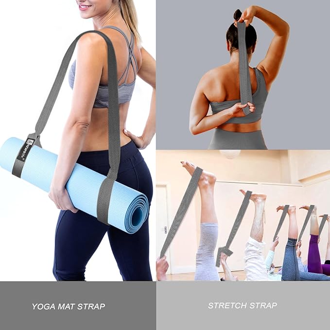 A AZURELIFE [MAT NOT Included] Yoga Mat Sling, Yoga Mat Straps for Carrying, Easy-Cinch Yoga Mat Holder Strap
