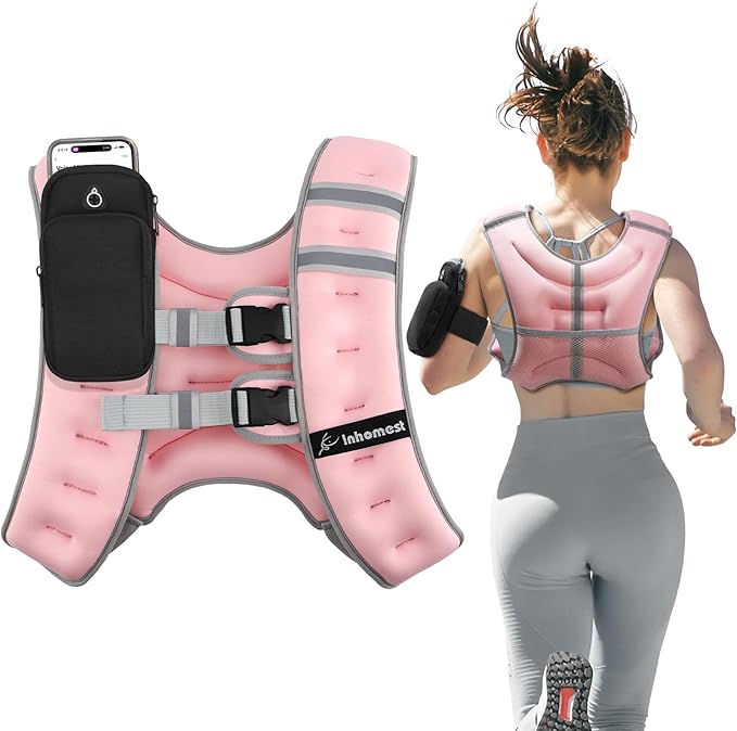 Weighted Vest Weight Vest for Men Women Kids Weights Included with Reflective Stripe, Body Weight Vests Adjustable for Running, Workout, Jogging, Walking