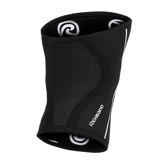 Rehband Kids Knee Sleeve made from 5mm Noprene, Knee Brace - Youth Girls & Boys Compression Knee Brace for Sports: Football, Hockey, Basketball or Running, Colour:Black, Size:Small