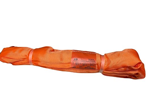 ATERET Powerlift Orange Polyester Endless Round Sling - 4 Feet Length, 25,000 lb. Vertical Capacity, 42,400 lbs Basket - Heavy Duty Poly Lifting Sling