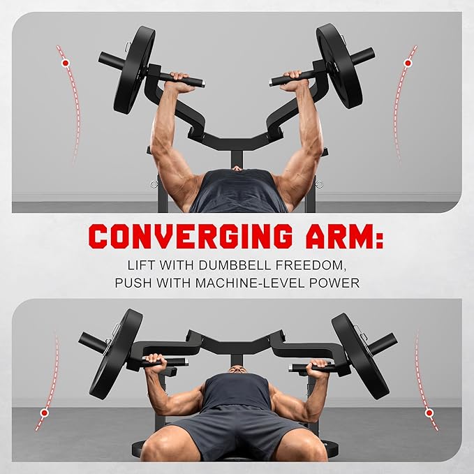 Chest Press Machine, Z1-PRO Weight Bench Press Machine with Independent Arms, Adjustable Flat Incline Bench Press for Chest, AB Workout Home Gym Equipment