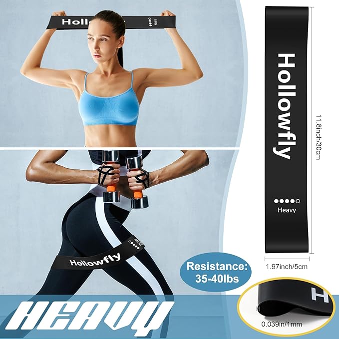 Hollowfly 30 Pcs Latex Resistance Loop Exercise Bands for Booty Workout Stretch Exercise Band Non Slip for Legs Squat Resistance Loop Women Men Starter Butt Hip Thigh Fitness