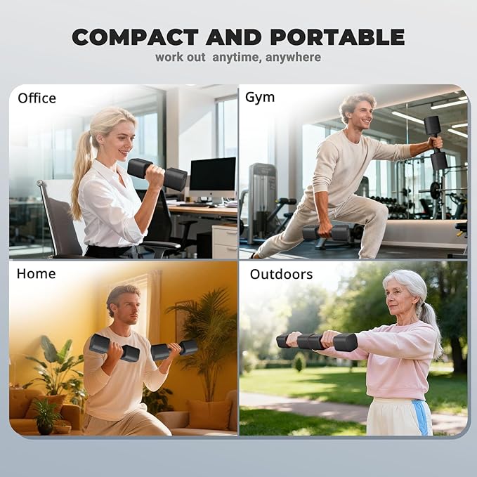 Adjustable Dumbbell Set of 2, 2.2-10LB Adjustable Weight Set, Anti-slip Handle, 3 in 1 Free Weights Dumbbells Set for women at home, 2.2lb, 3.6lb, 5lb, for Home, Office, Gym Exercise Training