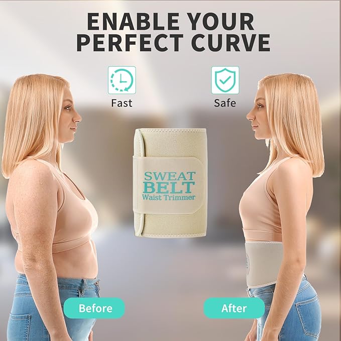 Lisacool Waist Trainer for Women Lower Belly Fat,Waist Sweat Band for Women,Belly Band Sweat Belt,Stomach Wrap,Body Shaper