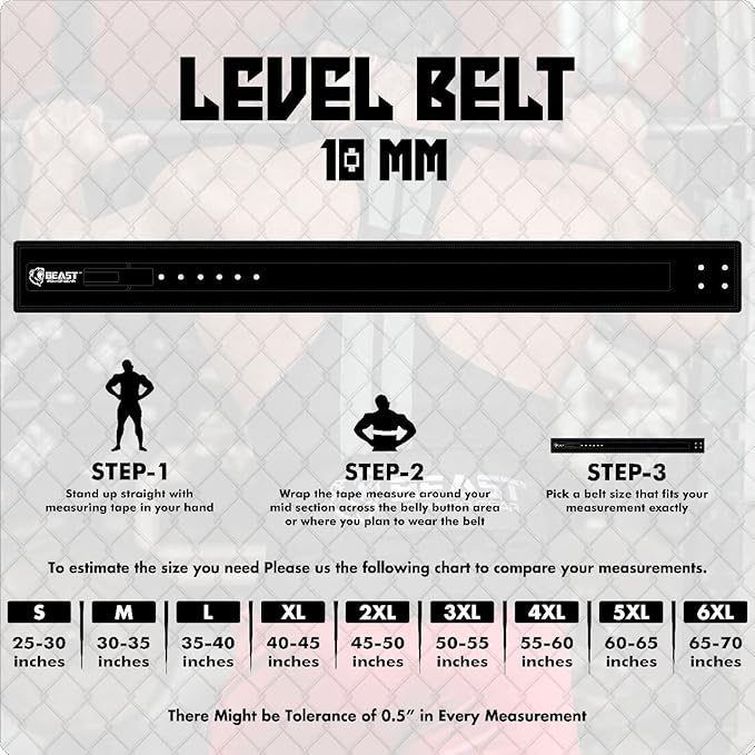 Beast Power Gear Weight Lifting 10MM 13MM Leather Lever Belt Powerlifting - Free Strap Lower Back Support for Weightlifting, Deadlifts, Squats, Power Belt - Men & Women