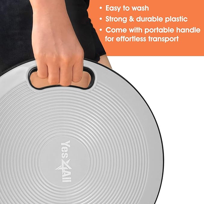 Yes4All Wobble Balance Board, Plastic Stability Trainer with Handles for Standing Desk, Core Training & Home Gym Workout