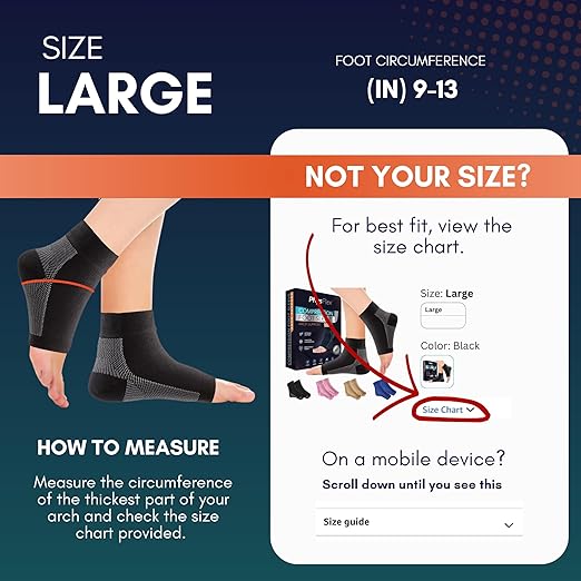 Ankle Brace for Women & Men - Compression Socks 20-30mmHg, Achilles Tendonitis, Plantar Fasciitis Relief, Sprained Ankle, Heel Spurs, Foot Swelling & Fatigue, Arch Support (1 Pair)