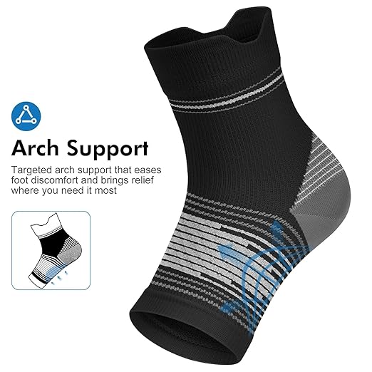 6 Pairs Plantar Fasciitis Socks for Men & Women, Ankle Brace Compression Socks with Arch Support for Achilles Tendonitis, Heel Pain, Swelling & Arthritis Relief, Black, Medium