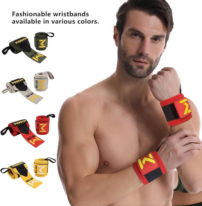 Pro-Grade Weightlifting Wrist Wraps (24") for Gym, Strength Training, and Powerlifting(1 Pair) - Heavy-Duty Thumb Loop Straps for Maximum Wrist Support in Bodybuilding & Fitness (Men & Women)