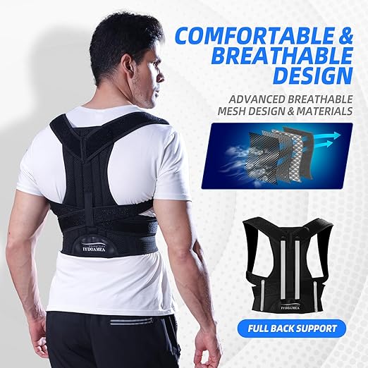 IYDoaMea Posture Corrector for Women and Men ( Order A Size Up ) Upgraded Back Brace Support, Adjustable Shoulder Straightener for Improving Back Posture, Relief for Upper and Lower Back, Lumbar, Neck, Shoulder Pain (L(35.4~41.3))