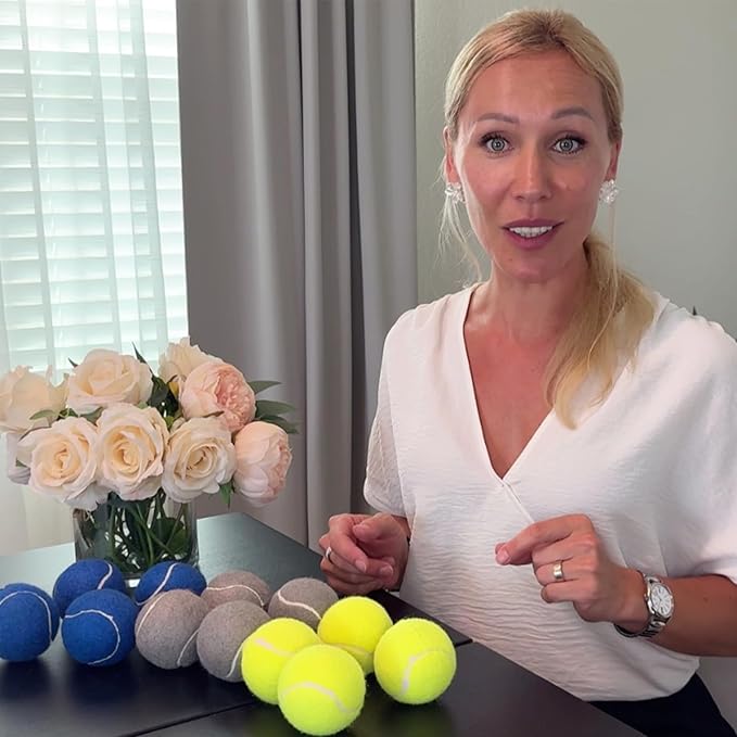 ANCKNE Walker Tennis Balls Precut Tennis Balls for Walkers 4PCS Walkers Legs Universal Precut Glide Balls, Heavy Duty Long Lasting Felt Pad Glide Coverings for Furniture Legs and Floor Protection