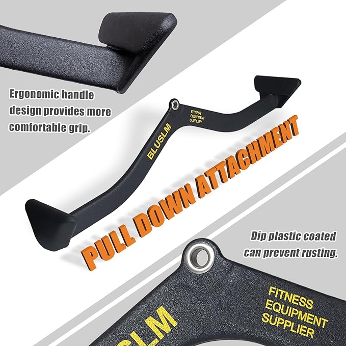 LAT Pull Down Bar for Cable Machine, LAT Pulldown Attachments T-bar V-bar Cable Attachment for Gym, Back Tricep Strength Training Handle