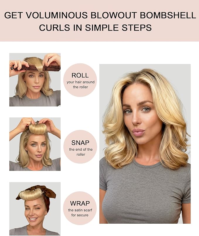 Littles Heatless Curls Overnight Rods Velvet Hair Curler to Sleep in No Heat Heatless Curling Iron Foam Sponge Flexi Rods Hair Rollers for Long Short Hair Care Styling Tools Black
