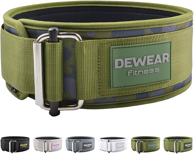 Durable Weight Lifting Belt, 4'' Wide Gym Belt for Bodybuilding, Powerlifting, Squats, Deadlift - Provides Lumbar Support & Stability for Men & Women
