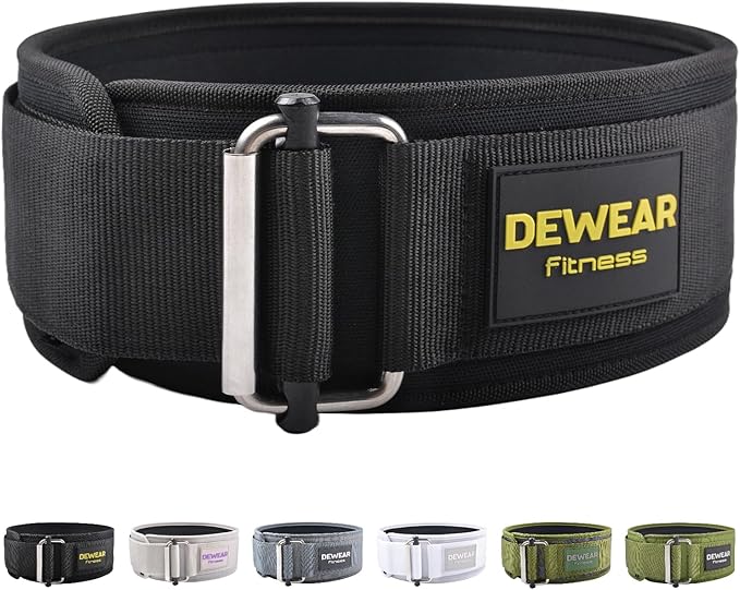 Durable Weight Lifting Belt, 4'' Wide Gym Belt for Bodybuilding, Powerlifting, Squats, Deadlift - Provides Lumbar Support & Stability for Men & Women