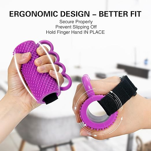 2 PACK Hand Therapy Grip Ball for Hand Contracture & Stroke Arthritis Recovery - Exercise Strengthener for Weak Hands, Carpal Tunnel, Rehabilitation, Post-Surgery, Soft Squeeze Stress Relief Ball for Seniors